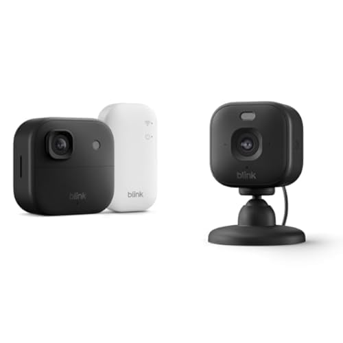 ⚡ BLITZDEAL (-58%) Blink Outdoor 2K+ Kamera mit Blink Mini 2K+ Innenkamera (neueste Generation), Schwarz, inkl. Sync Module Core