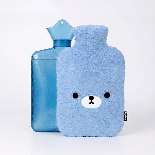 Lifelong 2000ml Hot Water Bottle with Cover | Silicone Hot Water Bag for Pain Relief, Period Cramp Comfort & Back, Feet Ache Relief with Soft Fur |Spi