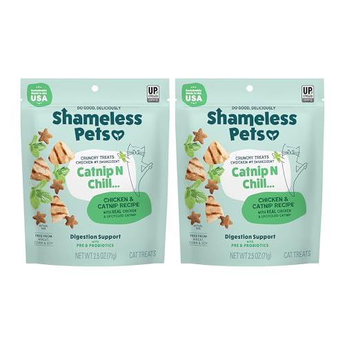 Shameless Pets Digestive Health Catnip Chicken Crunchy Cat Treats (Pack of 2)