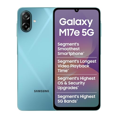 Samsung Galaxy M17e 5G Mobile (Blitz Blue, 4GB RAM, 128GB Storage) | Smoothest 120 Hz Refresh Rate| Monster 6000 mAh Battery | IP54 | 6 Gen OS Upgrade