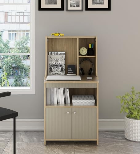 Spacewood Study Table | 3 Year Warranty | Oliver |Study Desk with Storage, Study Table, Table with 3 Shelves and 1 Drawer S…