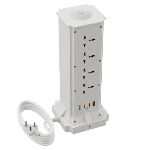 Zebronics Multi-Plug Power Extension, 2500W Max, 8 Universal Sockets, 3M Cable, 20W Type-C PD, 18W USB Fast Charging, Dual Type-C & USB-A Output, Over