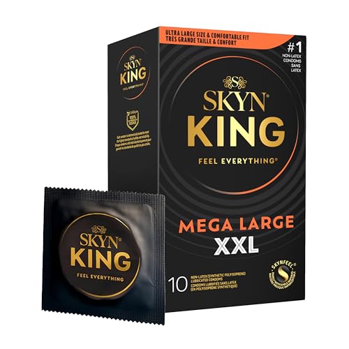 King Mega Large Xxl Non Latex Lubricated Condoms 10 Count Comfortable