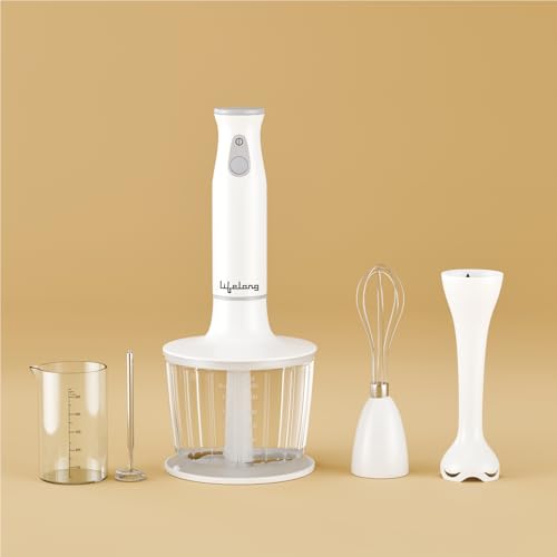 Lifelong 450W Low Noise Electric Blender with Chopper, Beaker, Whisk & Frother | Multipurpose Kitchen Appliance for Smoothies, Baby Food, Cake Mixing 
