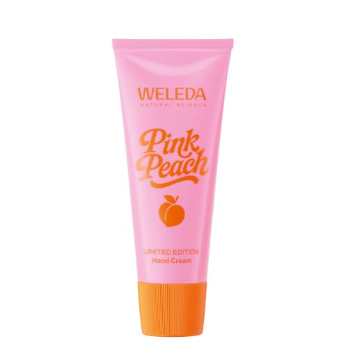 🔥 SELTEN SO GÜNSTIG (-49%) WELEDA Bio Pink Peach Limited Edition Handcreme – Naturkosmetik Handpflege Creme mit Bienenwachs & Sesamöl verwöhnt trockene Hände – Natürliche Hand Care Pflegecreme mit Pfirsich/Jasmin Duft (50ml)