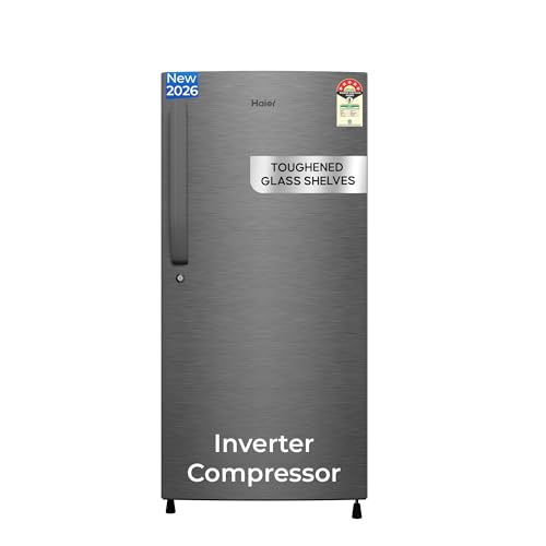 Haier 190L 5-Star Direct Cool Single Door Refrigerator with Toughened Glass Shelves. for