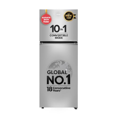 Haier 328 L 2 Star Frost Free Triple Inverter Double Door Refrigerator, 360° Magic Cooling Uniform Freshness & Spacious Fresh Zone (HEF-332TSA-P, Nick