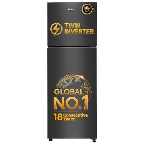 Haier 240 L 2 Star Frost Free Twin Inverter Double Door Refrigerator with Cool Pad for Extended Freezer Cooling & Spacious Fr
