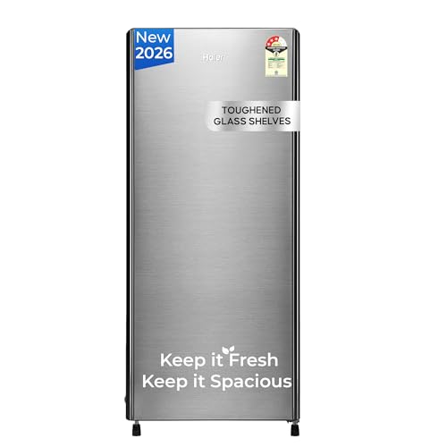 Haier 190 L 3 Star Direct Cool Single Door Refrigerator with Fast Ice Making, Easy Clean Back, Large Vegetable Box (HED-203TDSA-N, Dazzle Steel, 2026 