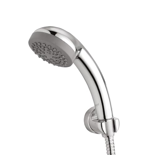 Eauset Plus 75mm Hand Shower with 1.5m Hose & Wall Hook | Single Mode ABS Handheld Shower Head | High Flow 15 LPM at 3 Bar | Wall Mounted Bathroom Sho