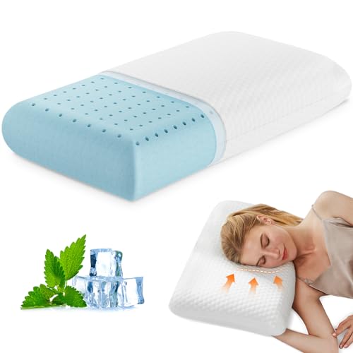 �️OLIXIS Memory Foam Pillows for Sleeping,1 Pack Queen Size Bed Pillows for Adults,with Removable Washable Cover,Breatha