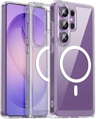 QsmQam Crystal Hybrid Back Case Cover Compatible with Samsung Galaxy S26 Ultra |Compatible with MagSafe| Clear Protective Case | Transparent Back Case