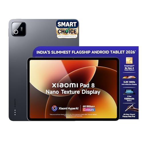 XIAOMI Pad 8 Nano Texture Display [Smartchoice] Flagship Snapdragon 8s Gen 4 |11.2" 3.2K | 12GB, 256GB | Anti-Reflective | Ultra Slim Metal Design | 9