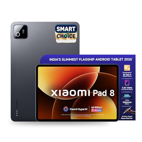 XIAOMI Pad 8 [Smartchoice] Flagship Snapdragon 8s Gen 4 |11.2" 3.2K Display | 12GB, 256GB | Ultra Slim Metal Design | 9200mAh Battery | 68 Bn+ Colours