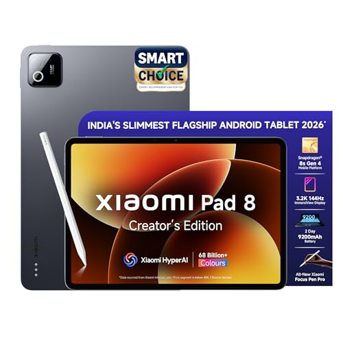 XIAOMI Pad 8 Creator's Edition with Focus Pen Pro, 11.2 -inch (28.44 CM), LCD 3.2K, 12GB RAM, 256GB ROM, Wi-Fi, Quad Speakers Dolby Atmos, Graphite