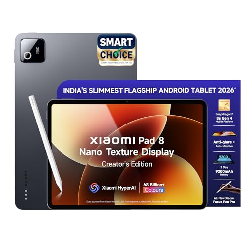 Pad 8 Nano Texture Creator's Edition with Focus Pen Pro, 11.2 -inch (28.44 CM), LCD 3.2K, 12GB RAM, 256GB ROM, Wi-Fi, Quad Speakers Dolby Atmos, Graph