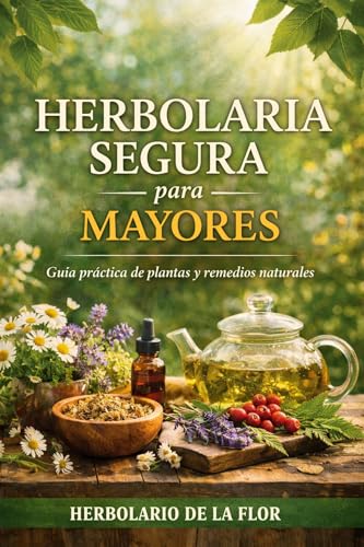 Portada de HERBOLARIA SEGURA PARA MAYORES: Guía práctica de plantas medicinales para dormir mejor, calmar nervios, mejorar la digestión y aliviar molestias, con semáforo de seguridad e interacciones eBook : de la Flor, Herbolario