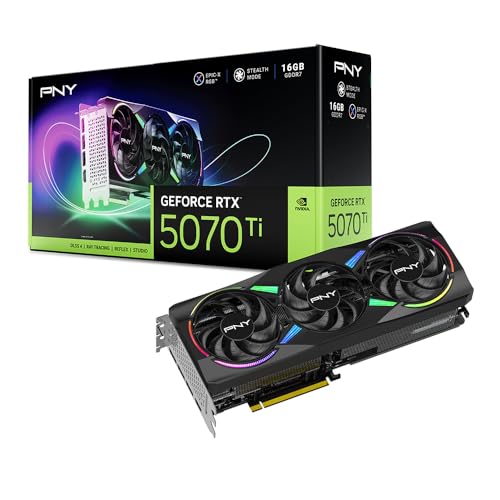 PNY NVIDIA GeForce RTX™ 5070 Ti Epic-X™ ARGB Triple Fan, Graphics Card (16GB GDDR7, 256-bit