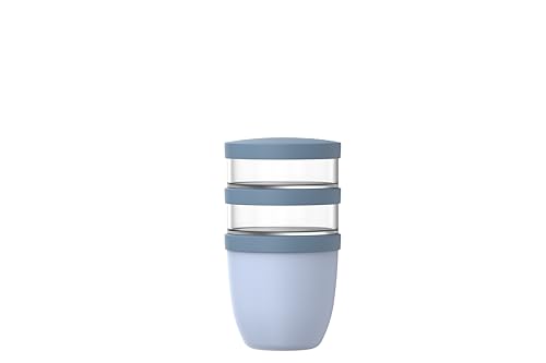 (-25%) Mepal - Müslibecher 3 teilig Ellipse - 500 + 200 + 200 ml - Nordic blue