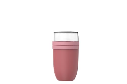 🔥 STARKER PREIS (-35%) Mepal - Müslibecher xl Ellipse - Müslibecher To Go - Joghurtbecher To Go - Unterteilung für Joghurt & Müsli - Geeignet für Gefrierschrank, Mikrowelle & Spülmaschine - 750 + 300 ml - Vivid mauve