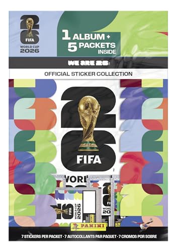 2026 Panini FIFA World Cup Sticker Starter Bundle – Official Album + 5 Sticker Packs – Licensed Tournament Collection : Toys & Games