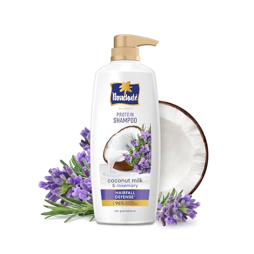 Parachute Advansed Protein Shampoo with Coconut Milk & Rosemary | Up to 96% Hair Fall Reduction & up to 23X Hair Fall Control | Protein Lock Technolog