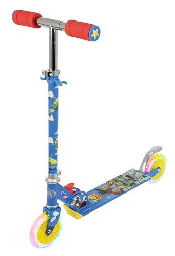 Toy Story Kids Scooter for Girls and Boys - Folding Inline - For Boys and Girls - Adjustable Light Up Scooter - Wheels Light Up - 58x30x80cm