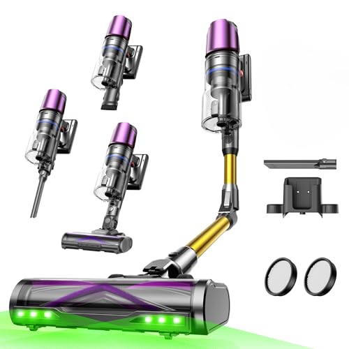 (-23%) Ultenic U20 Mopper Staubsauger mit Wischfunktion, 60KPa 60 Mins Akku Staubsauger Kabellos mit abnehmbarem Tank, 65cm Flexibles Biegegelenk, Anti-Tangle, 7 Schichten Filter für Teppiche Haustierhaare
