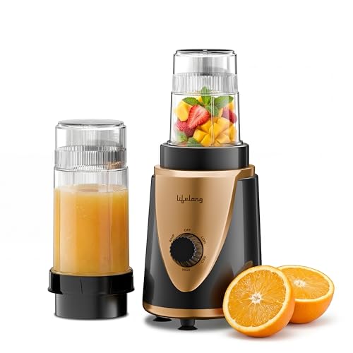 Lifelong Nutri Blender with 2 Jars (400ml & 800ml), 400W Motor, 3 Speed with Pulse, 4 SS Blades, Dual Lids(Sipper & Solid) | Compact Mixer, Juicer, & 