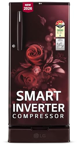 LG 185 L 4 Star Smart Inverter Direct Cool Single Door Refrigerator (GLD1945ZOSE Scarlett Euphoria Base Stand with Drawer)