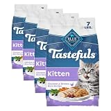 Blue Buffalo Tastefuls Chicken Kitten Dry Cat Food, 7 Pound (Pack of 4)