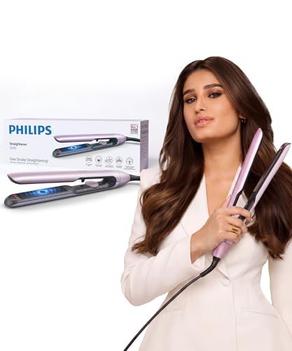 India's No.1 Hair Styling Brand - One Stroke Hair Straightener with BluGlide Tech | 50% Faster Straightening | 3 days salon-like hair | 12 Temperature