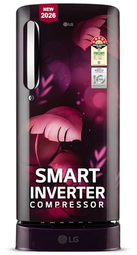 LG 185 L, 5 Star, Smart Inverter, Direct Cool Single Door Refrigerator (GLD1956ZAPI, Purple Ilan, Fit Max Chiller Tray, Base stand with Drawer & Runs 