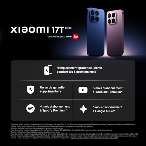 (-30%) Xiaomi 17T Pro Smartphone 12+512 GB Tiefviolett 6,83", Leica 5X Telekamera, Mint Mobile/T-Mobile