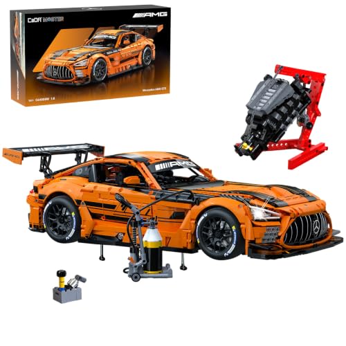 (-35%) JAMARA 402899 CADA Mercedes-AMG GT3 1:8 Orange Bricks Klemmbausteine Rennwagen Modell Bausatz Air Jack 8 Gang LED Licht Michelin Reifen Detailgetreu