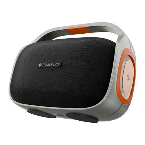 ZEBRONICS 2026 Launch 60W Bluetooth Speaker, Upto 6Hrs Playback, Dual 78mm Drivers, Dual Passive Radiators, Multicolor LED Light, TWS, BT v5.3, USB, A