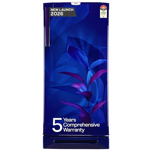 Godrej 185L 5 Star 5 Years Comprehensive Warranty Turbo Cooling Technology | Toughened Glass Shelves | Base Drawer | Single Door Refrigerator (2026 Mo