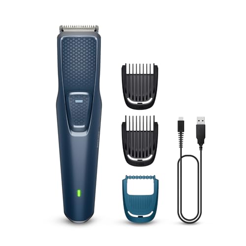 Philips Beard Trimmer for Men | India's No.1 Trimmer | Close Trim with Skin Protect Comb | Self Sharpening Blades | Cordless | Charging Indicator | Tr