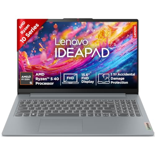 Lenovo IdeaPad Slim 3, AMD Ryzen 5 40, 16GB RAM, 512GB SSD, FHD Thin and Light Laptop, 15.6" (39.6cm), Windows 11, Microsoft 365 Basic + Office 2024, 
