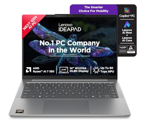 Lenovo IdeaPad Slim 5 AMD Ryzen AI 7 350 (24GB RAM/1TB SSD/14 (35.5cm)/WUXGA OLED/Lenovo AI Now/Copilot+ PC/Windows 11/MSO 365 Basic+Office 2024/1Yr A