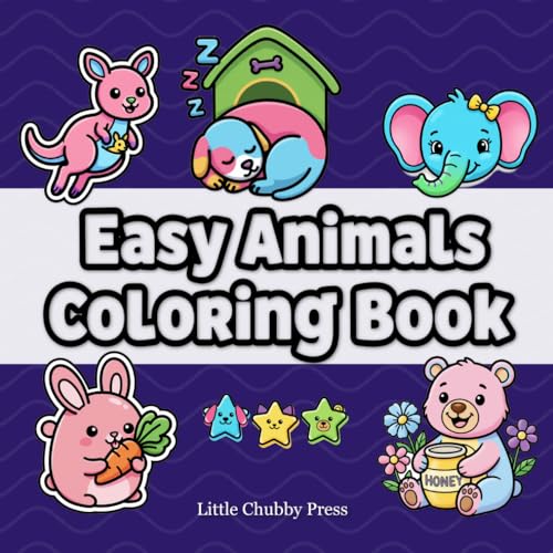 Easy Animals Coloring Book cover