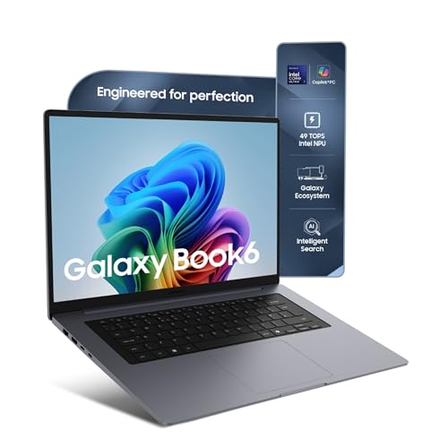 Samsung Galaxy Book6 (Gray, 16GB RAM, 512GB SSD) | Intel Core Ultra 7 (Series 3) | 16" WUXGA Display | 24Hrs Big Battery Life | Dolby Atmos Stereo