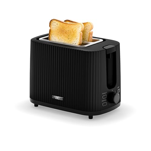 (-39%) Princess Toaster Wave Edelstahl-Optik, 2 Scheiben, 7 Bräunungsstufen, Auftau- und Aufwärmfunktion, Krümelschublade, Kompaktes Design, 142358