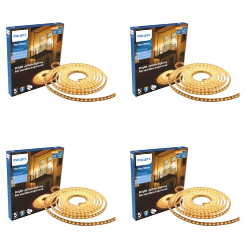 FlexiShine LED Strip Light 5M | 8 Watt per Meter | 120 LEDs/m | IP65 Waterproof LED Rope Light for Outdoor Balcony Garden Pathway Lighting | Flexible 
