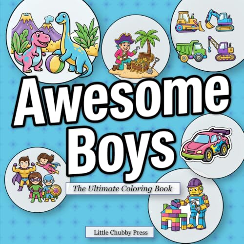 Awesome Boys Coloring Book cover