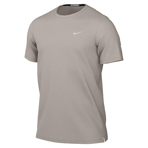 Camiseta Masculina Nike Miler DriFIT UV Running (BR, Alfa, G, Regular, Bege)