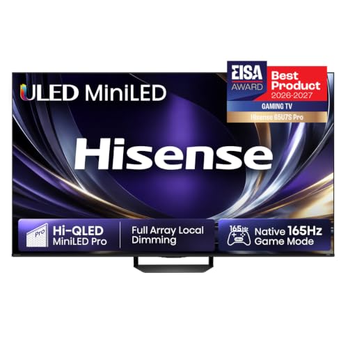 (-43%) Hisense 55U7DS PRO Fernseher 55 Zoll, 4K UHD, Hi QLED Mini LED, Smart TV, 165 Hz, View AI Engine, IMAX Enhanced, RGB Lichtsensor, Dolby Vision Atmos, Unibody Slim, FreeSync Premium, 2026