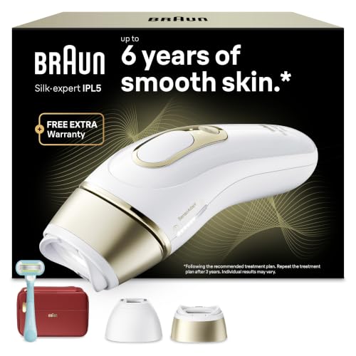 (-43%) Braun IPL Geräte Haarentfernung Silk·expert Pro 5, PL5221, Weiß/Gold
