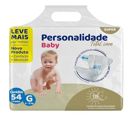Personalidade Baby Total Care Bag Fralda Descartável Grande Pacote com 54 unidades