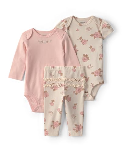 Carter's Conjunto de 3 peças para bebês meninas, rosa, 24 Meses